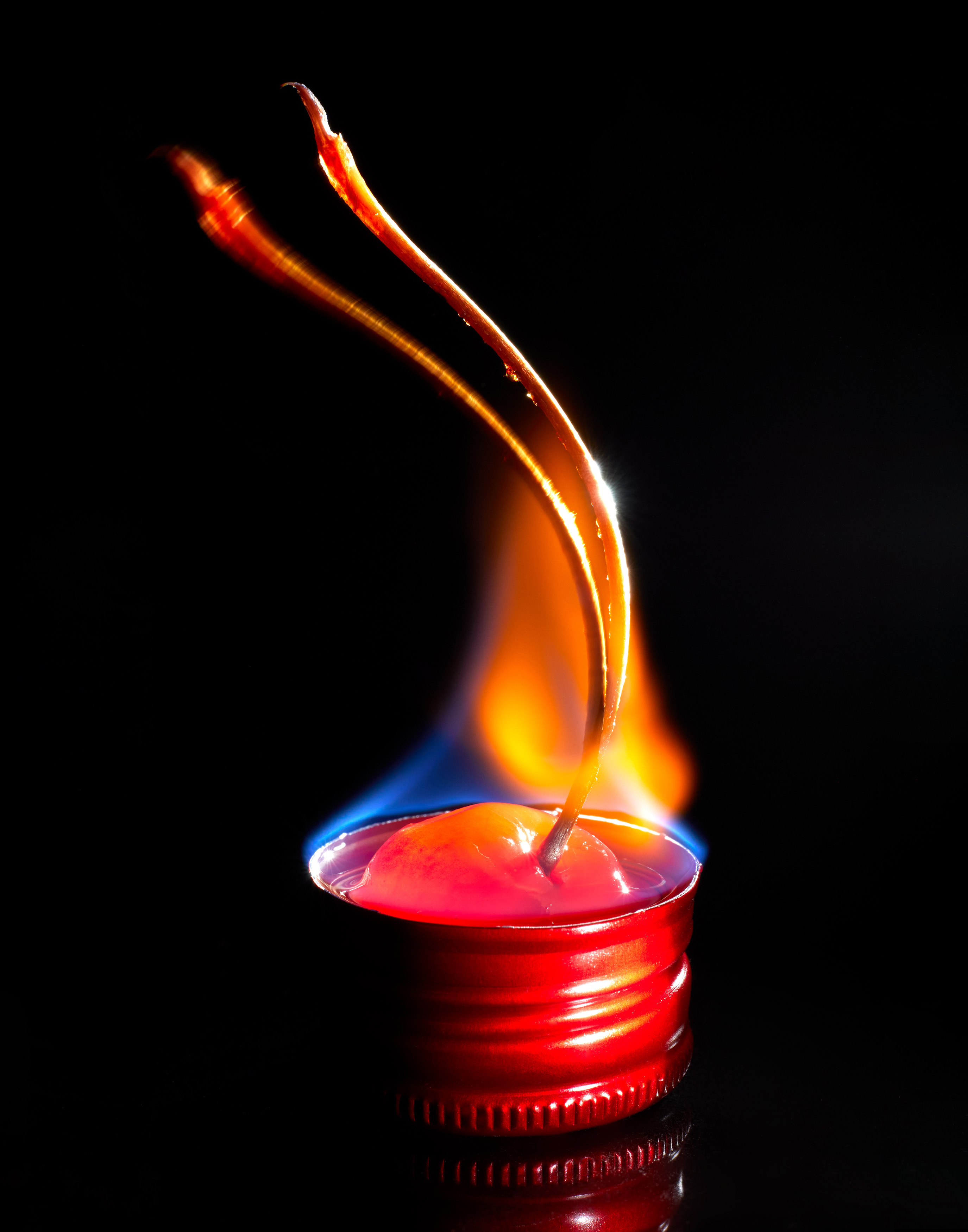 cherry on fire