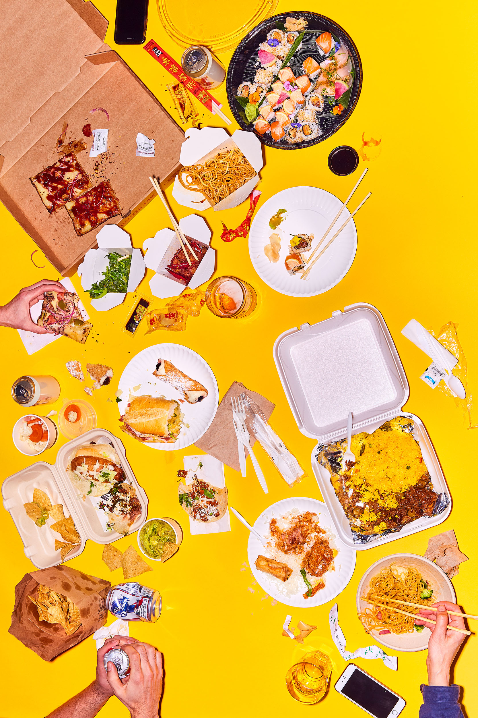 take out food on yellow