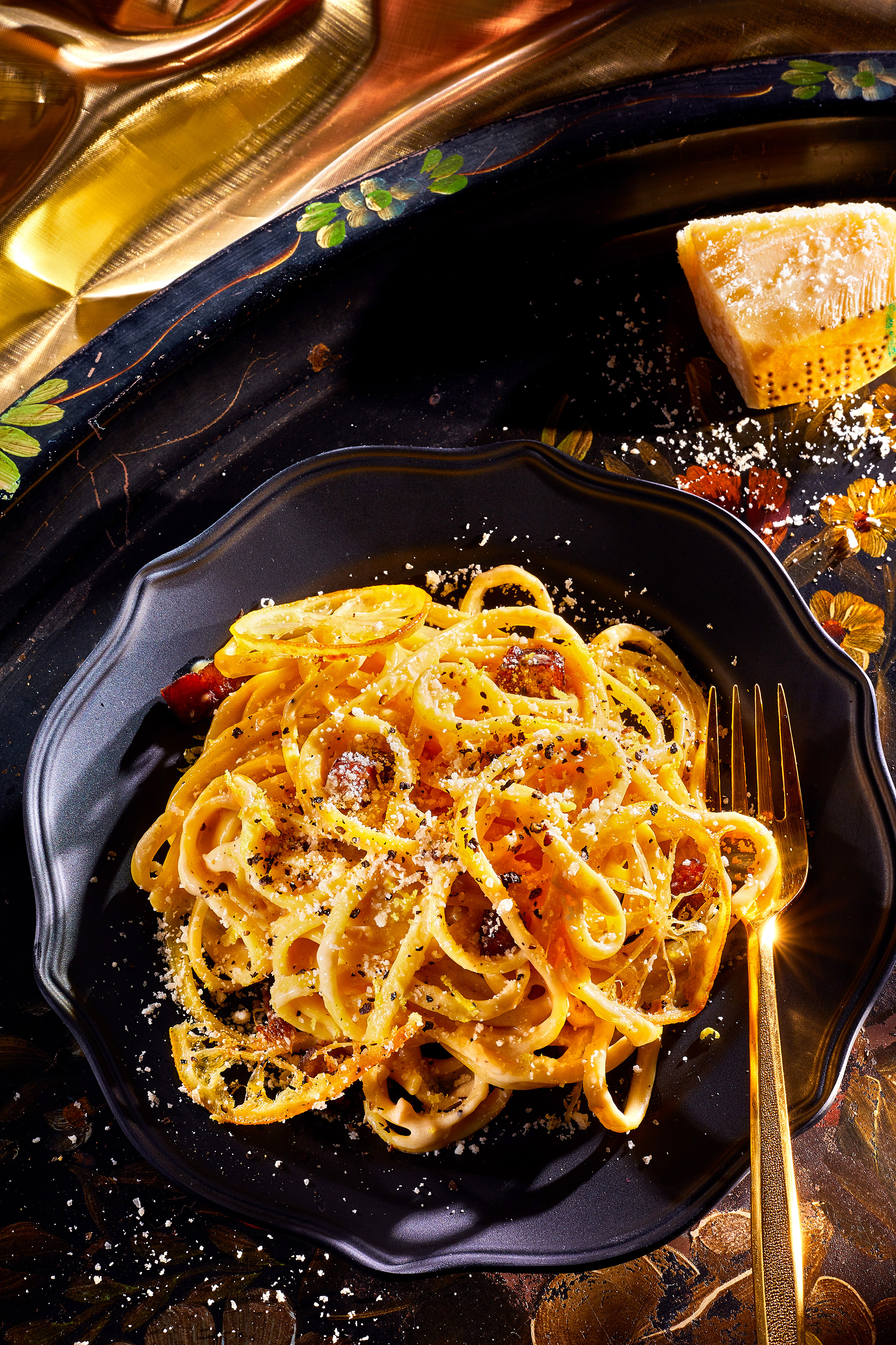 spaghetti gold and black Johanna Brannan Lowe Food and Prop Stylist | commercial Chicago